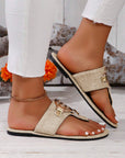 Metal Decor Thong Slippers