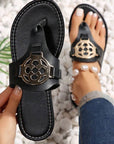 Metal Decor Thong Slippers