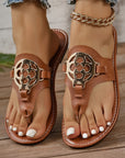 Metal Decor Thong Slippers