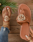 Metal Decor Thong Slippers