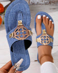 Metal Decor Thong Slippers