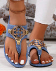 Metal Decor Thong Slippers