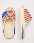 Rhinestone American Flag Thick Sole Slippers