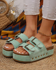Suede Buckle Decor Footbed Sandal Slippers