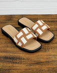 Two Tone Square Toe Slippers