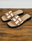 Two Tone Square Toe Slippers