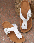 Vintage Buckle Thong Slippers