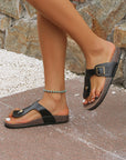 Vintage Buckle Thong Slippers