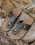 Vintage Buckle Thong Slippers