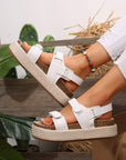 Sofia Double Velcro Woven Platform Sandals