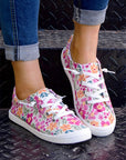 Elani Flower Lace-up Slip-on Canvas Shoes