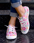 Elani Flower Lace-up Slip-on Canvas Shoes