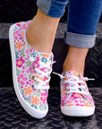 Elani Flower Lace-up Slip-on Canvas Shoes