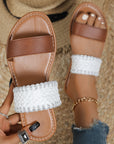 Woven Strap Flat Slippers