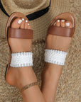 Woven Strap Flat Slippers