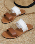 Woven Strap Flat Slippers