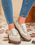 Avani Shimmer Star Patch Lace up Retro Flattie