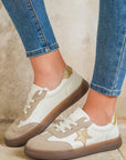 Avani Shimmer Star Patch Lace up Retro Flattie