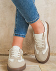 Avani Shimmer Star Patch Lace up Retro Flattie