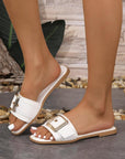 Buckle Decor Flat Slippers