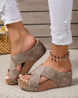 Wren Criss Cross Wedge Slippers