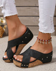 Wren Criss Cross Wedge Slippers