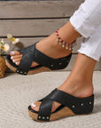 Wren Criss Cross Wedge Slippers