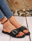 Buckled Strap Flat Chic Slippers