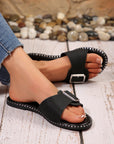 Buckled Strap Flat Chic Slippers