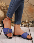 Buckled Strap Flat Chic Slippers