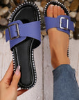 Buckled Strap Flat Chic Slippers