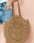 Mavis Bohemian Straw Woven Round Bag