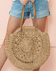 Mavis Bohemian Straw Woven Round Bag