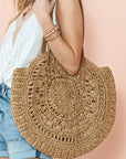 Mavis Bohemian Straw Woven Round Bag
