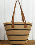 Aya Woven Striped Tote Bag