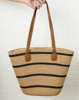 Aya Woven Striped Tote Bag