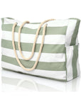 Cleo Striped Canvas Large Tote