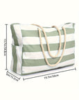 Cleo Striped Canvas Large Tote