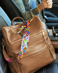 Geometric Crochet Strap Backpack