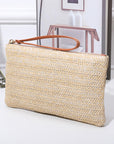 Estrella Straw Woven Wrist Strap Wristlet