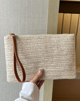 Estrella Straw Woven Wrist Strap Wristlet