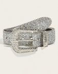 White Rhinestone Buckle Belt