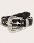 Black Rhinestone Buckle Belt