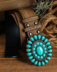 Western Turquoise Decor Retro Wide Belt