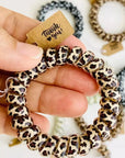 3PCS Leopard Printed Telephone Wire Hair Loop