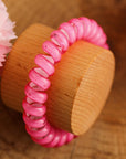 3 PCS Pink Phone Cord Hair Scrunchies