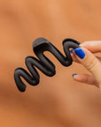 Black Wave Shape Resin Large Hair Claw Clip