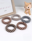 Checkered Print Nylon Elastic Hair Tie