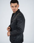 Men's Double Button Rhinestone Black Blazer