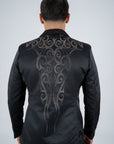 Men's Double Button Rhinestone Black Blazer